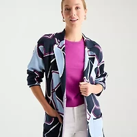 Liz Claiborne Womens Notch Neck Long Sleeve Layered Sweater Tall