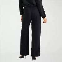 Liz Claiborne Womens Tall Wide Leg Mid Rise Trouser