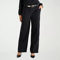 Liz Claiborne Womens Tall Wide Leg Mid Rise Trouser