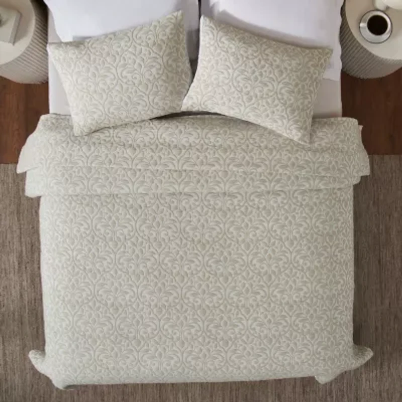 SUPERIOR® Calvert Cotton Lattice Geometric Floral Coverlet