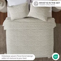 SUPERIOR® Calvert Cotton Lattice Geometric Floral Coverlet