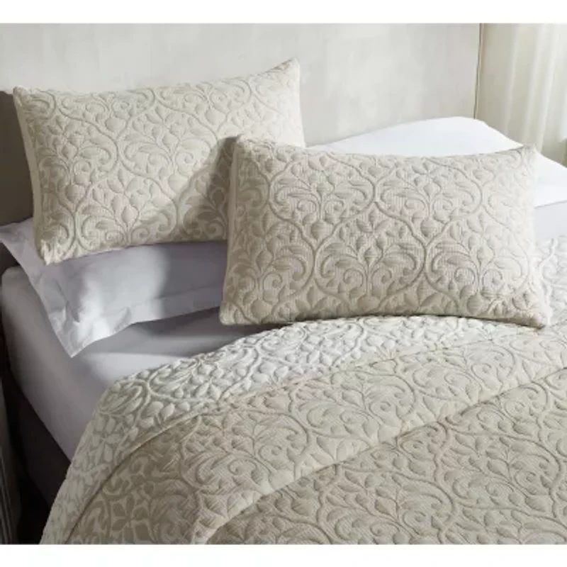 SUPERIOR® Calvert Cotton Lattice Geometric Floral Coverlet