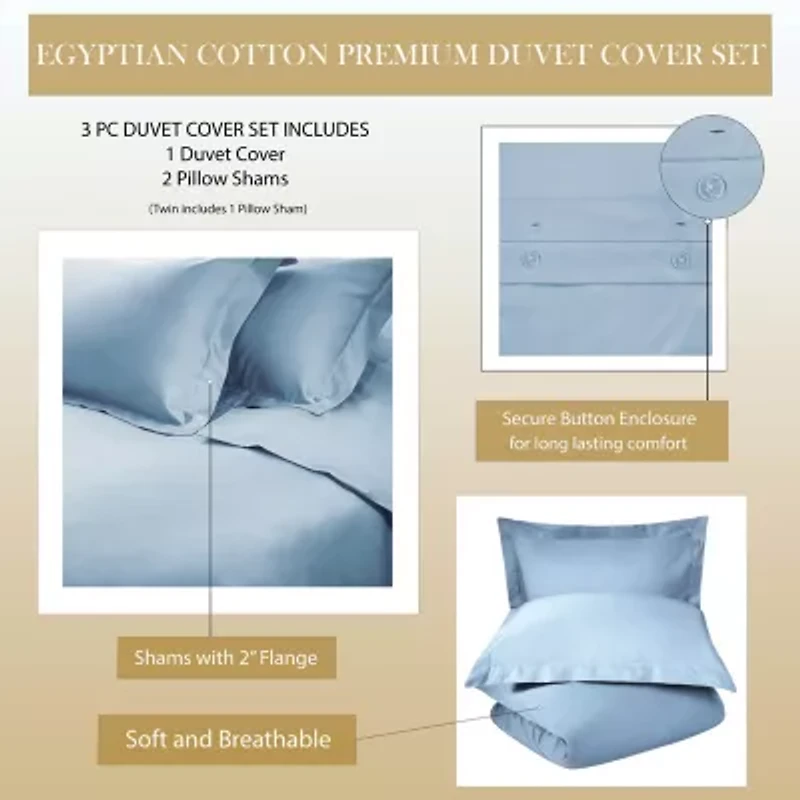 SUPERIOR® Egyptian Cotton 1000tc Luxury Heavyweight Reversible Duvet Cover