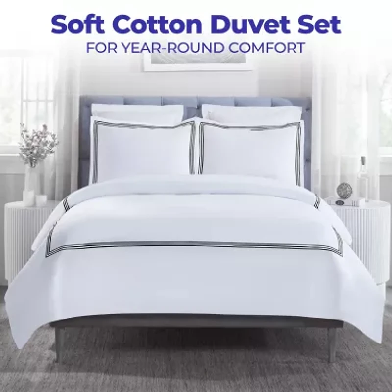 SUPERIOR® Brandon Embroidered Cotton Modern Duvet Cover