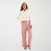 Liz Claiborne Womens Fitted Long Sleeve Regular Fit Button-Down Shirt