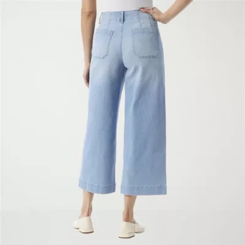 Gloria Vanderbilt Womens Wide Leg High Rise Cropped Pant