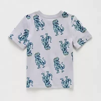 Okie Dokie Toddler & Little Boys Crew Neck Short Sleeve Regular Fit Graphic T-Shirt