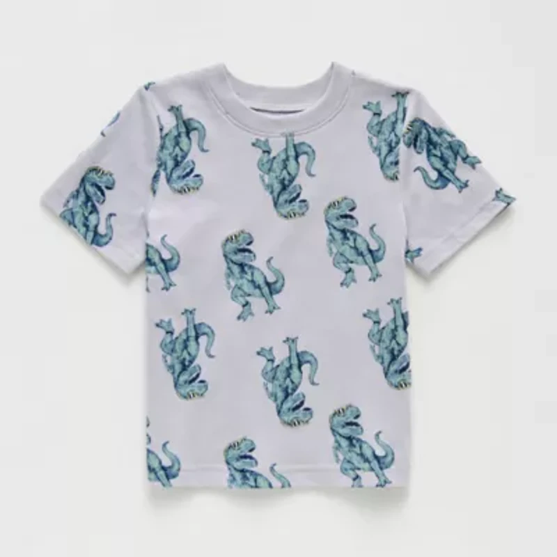 Okie Dokie Toddler & Little Boys Crew Neck Short Sleeve Regular Fit Graphic T-Shirt