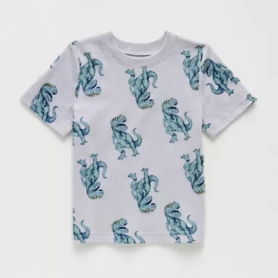 Okie Dokie Toddler & Little Boys Crew Neck Short Sleeve Regular Fit Graphic T-Shirt