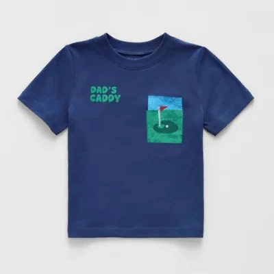Okie Dokie Toddler & Little Boys Crew Neck Short Sleeve Regular Fit Graphic T-Shirt