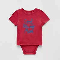 Okie Dokie Toddler Boys Bodysuit Closure Adaptive Crew Neck Short Sleeve