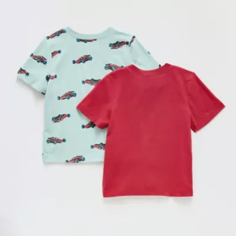 Okie Dokie Toddler & Little Boys Round Neck Short Sleeve Relaxed Fit Graphic T-Shirt