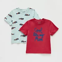 Okie Dokie Toddler & Little Boys Round Neck Short Sleeve Relaxed Fit Graphic T-Shirt