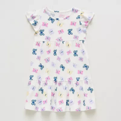 Thereabouts Little Girls Short Sleeve Flutter A-Line Dress