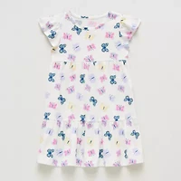 Thereabouts Little Girls Short Sleeve Flutter A-Line Dress