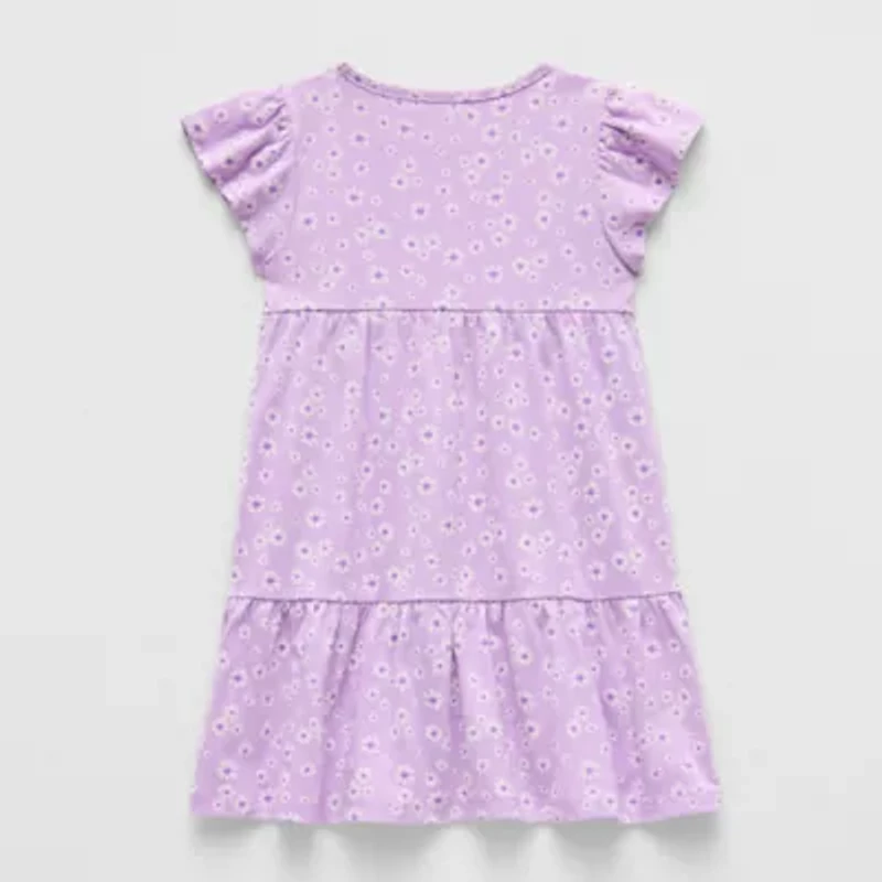 Thereabouts Little Girls Short Sleeve Flutter A-Line Dress