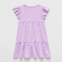 Thereabouts Little Girls Short Sleeve Flutter A-Line Dress