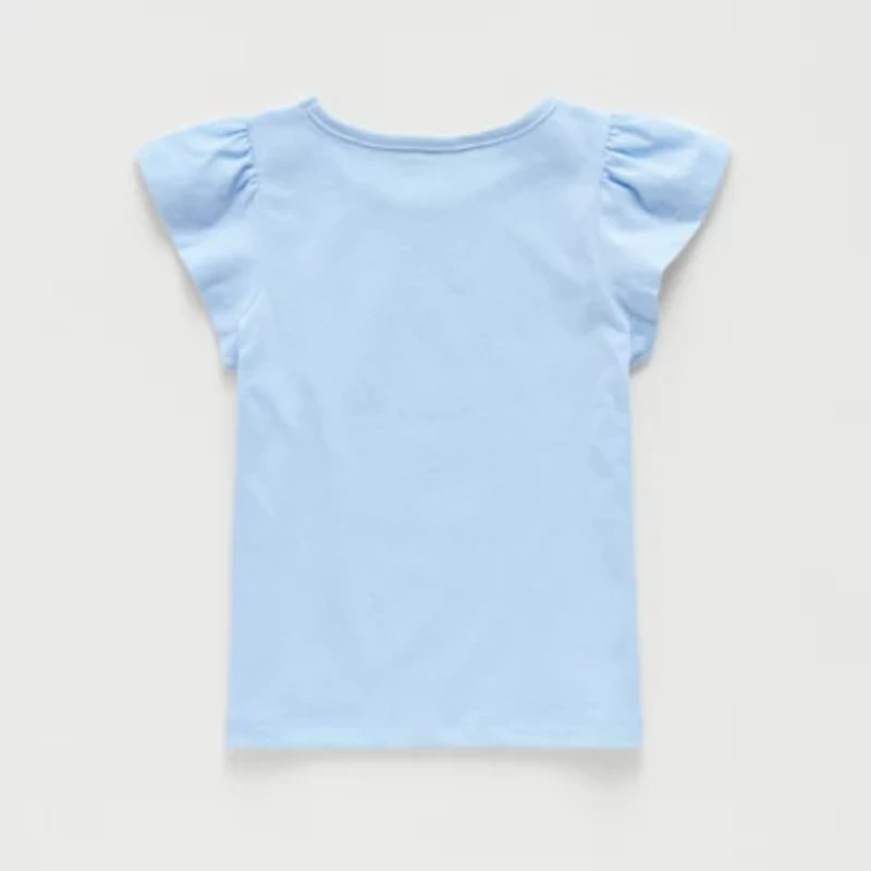 Thereabouts Little Girls Crew Neck Short Sleeve Regular Fit Graphic T-Shirt