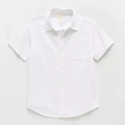 Thereabouts Little & Big Kid Boys Short Sleeve Regular Fit Button-Down Shirt