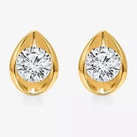 I/Si2 1 CT. T.W. Lab Grown White Diamond 14K Gold Over Silver 9.8mm Pear Stud Earrings