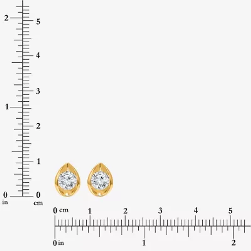 I/Si2 1 CT. T.W. Lab Grown White Diamond 14K Gold Over Silver 9.8mm Pear Stud Earrings