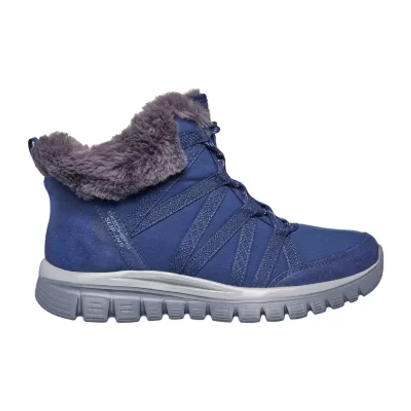 Skechers Womens Graceful Flat Heel Lace Up Boots