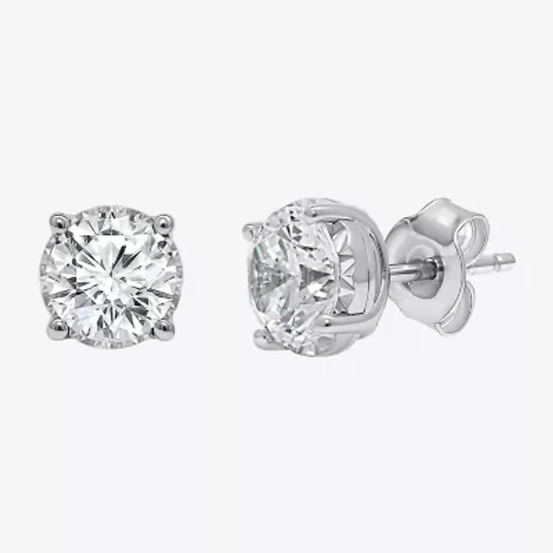 Si2,I 2 CT. T.W. Lab Grown White Diamond Sterling Silver 5.4mm Round Stud Earrings