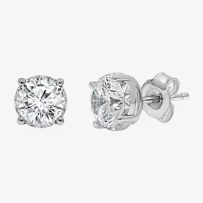 Si2,I 2 CT. T.W. Lab Grown White Diamond Sterling Silver 5.4mm Round Stud Earrings