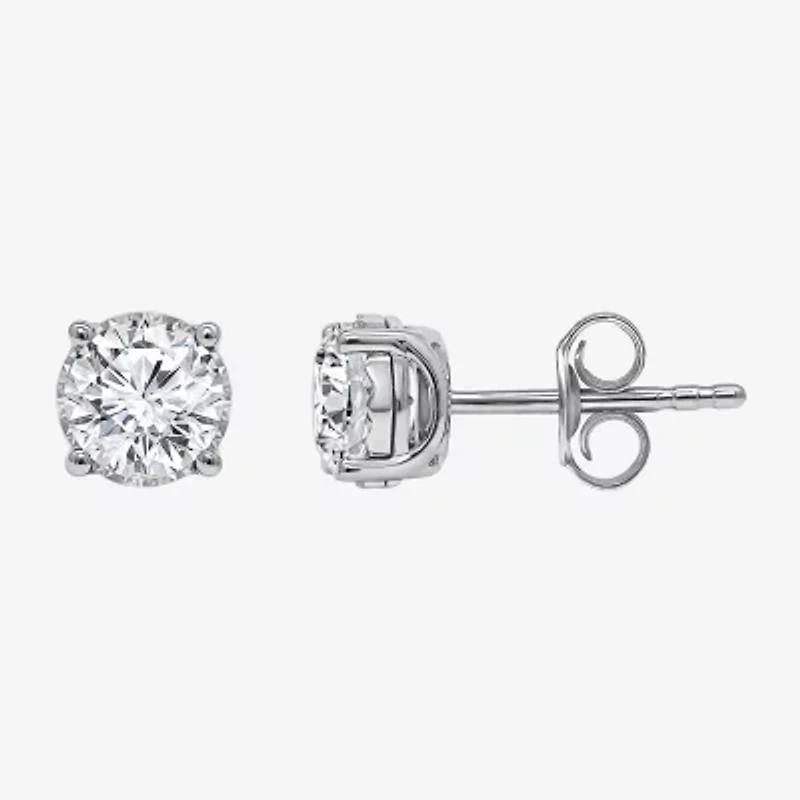 Si2,I 2 CT. T.W. Lab Grown White Diamond Sterling Silver 5.4mm Round Stud Earrings