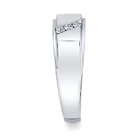 Mens 7.5MM 1/4 CT. T.W. Natural White Diamond 10K White Gold Wedding Band