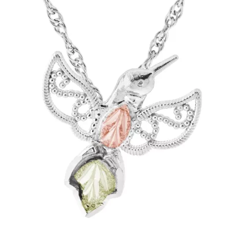 Black Hills Gold Hummingbird Womens Sterling Silver 18 Inch Pendant Necklace
