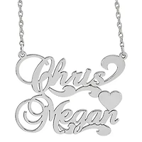 Personalized 14K Gold Over Sterling Silver Couples Necklace