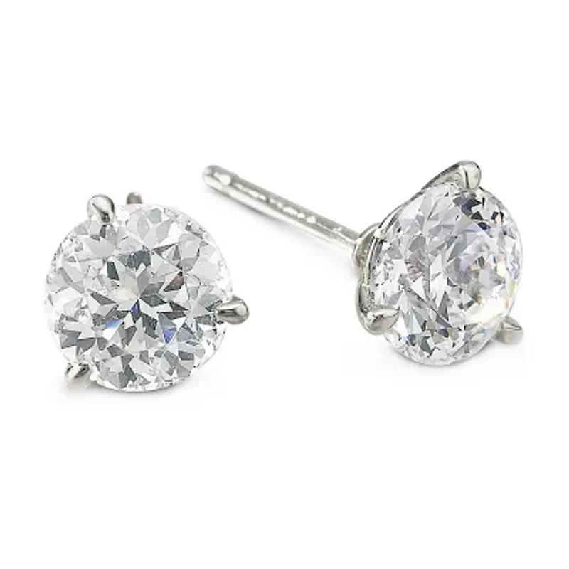 DiamonArt® Sterling Silver 3 CT. T.W. Cubic Zirconia Stud Earrings