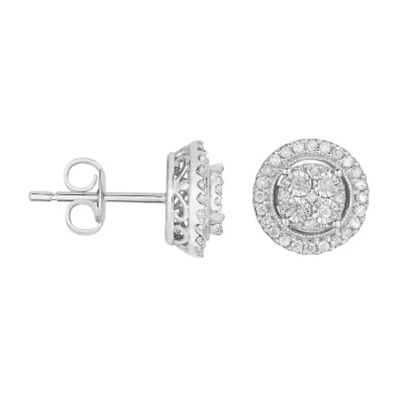 TruMiracle® 1/4 CT.T.W. Natural Diamond Round Sterling SIlver Earrings
