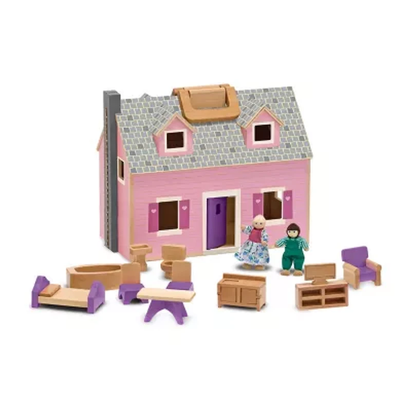 Melissa & Doug Fold & Go Dollhouse Toy Playset
