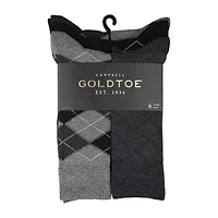 Gold Toe Campbell Mens 6 Pair Crew Socks