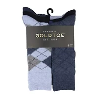 Gold Toe Campbell Mens 6 Pair Crew Socks
