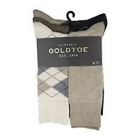 Gold Toe Campbell Mens 6 Pair Crew Socks