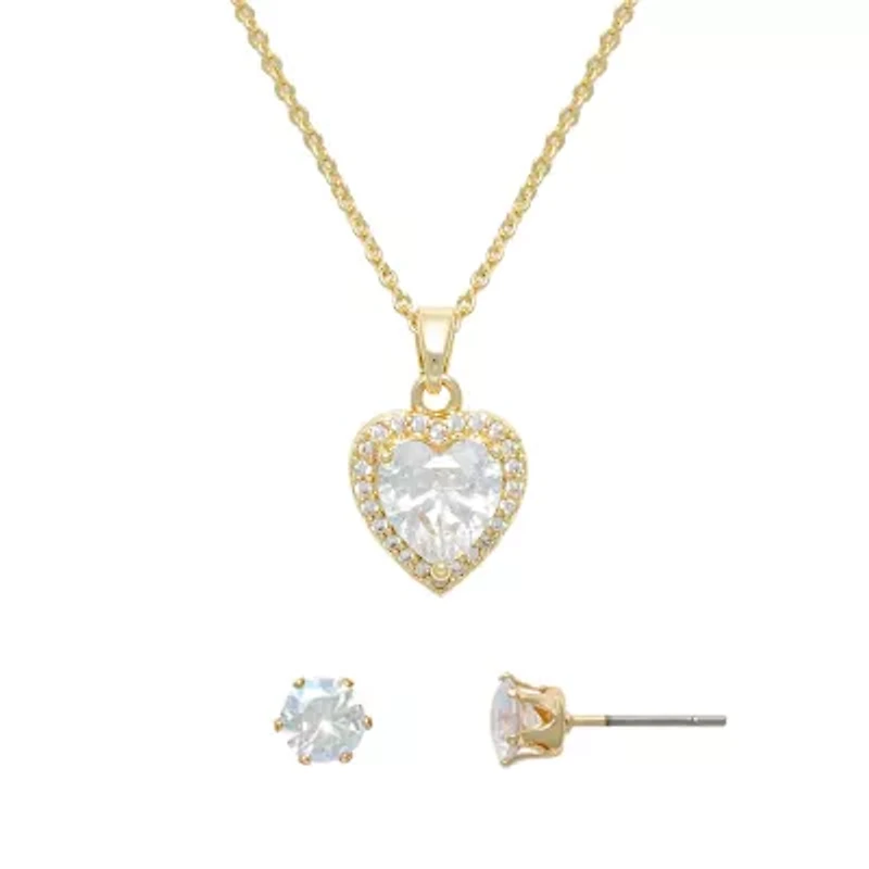 Mixit Womens Heart Hypoallergenic 2-pc. Jewelry Set