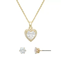 Mixit Womens Heart Hypoallergenic 2-pc. Jewelry Set