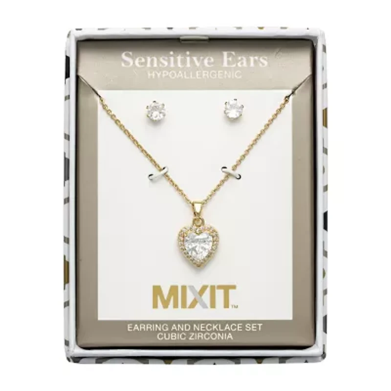 Mixit Womens Heart Hypoallergenic 2-pc. Jewelry Set
