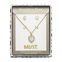 Mixit Womens Heart Hypoallergenic 2-pc. Jewelry Set