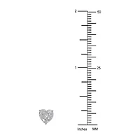 Toc 1 CT. Cubic Zirconia 10K White Gold 5mm Heart Stud Earrings