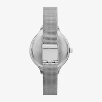 Ladies Sets Womens Crystal Accent Silver Tone Stainless Steel 5-pc. Watch Boxed Set Fmdjset324