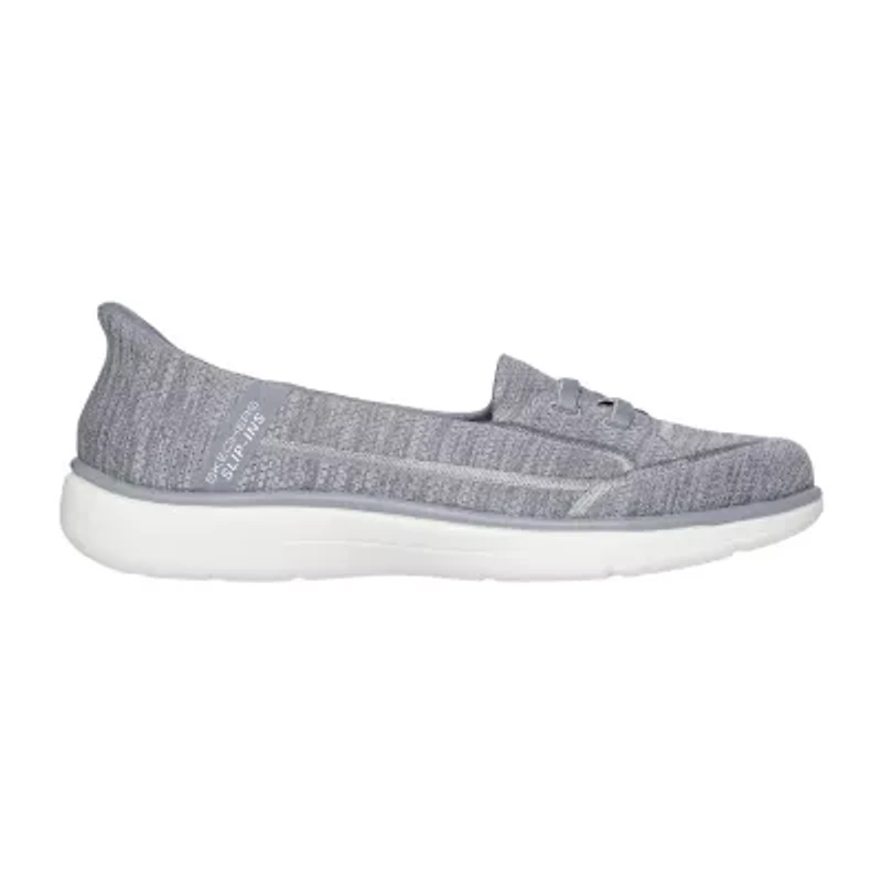 Skechers Hands Free Slip-Ins On The Go Flex Radiant Dreaming Womens Moc Closed Toe Slip-On Shoe-Wide Width
