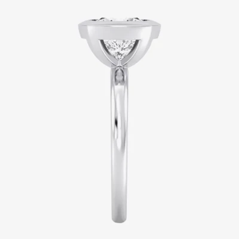 (F / Si1) Womens 3 CT. Lab Grown White Diamond 10K Gold Cushion Solitaire Engagement Ring