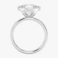 (F / Si1) Womens 3 CT. Lab Grown White Diamond 10K Gold Oval Solitaire Engagement Ring