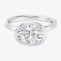 (F / Si1) Womens 3 CT. Lab Grown White Diamond 10K Gold Oval Solitaire Engagement Ring