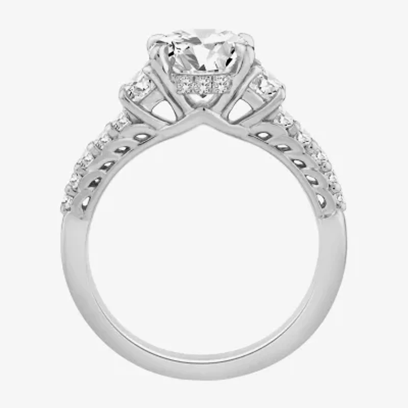 Love Lives Forever (F / Vs2) Womens 2 1/2 CT. T.W. Lab Grown White Diamond 10K Gold Round Side Stone Eternity Engagement Ring
