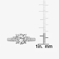 Love Lives Forever (F / Vs2) Womens 2 1/2 CT. T.W. Lab Grown White Diamond 10K Gold Round Side Stone Eternity Engagement Ring